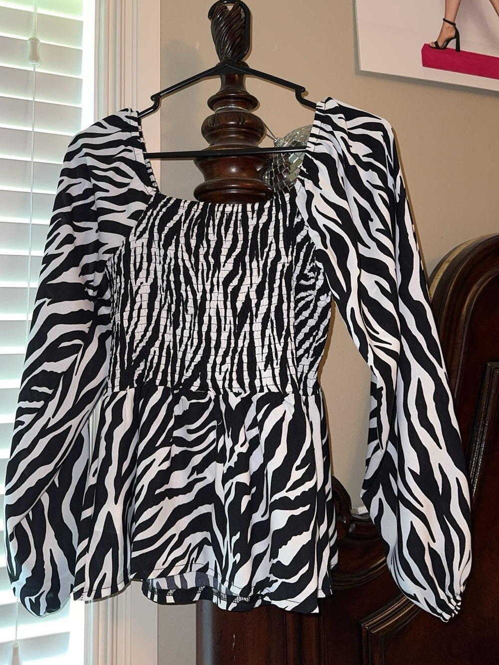 Black & White Zebra Print Top